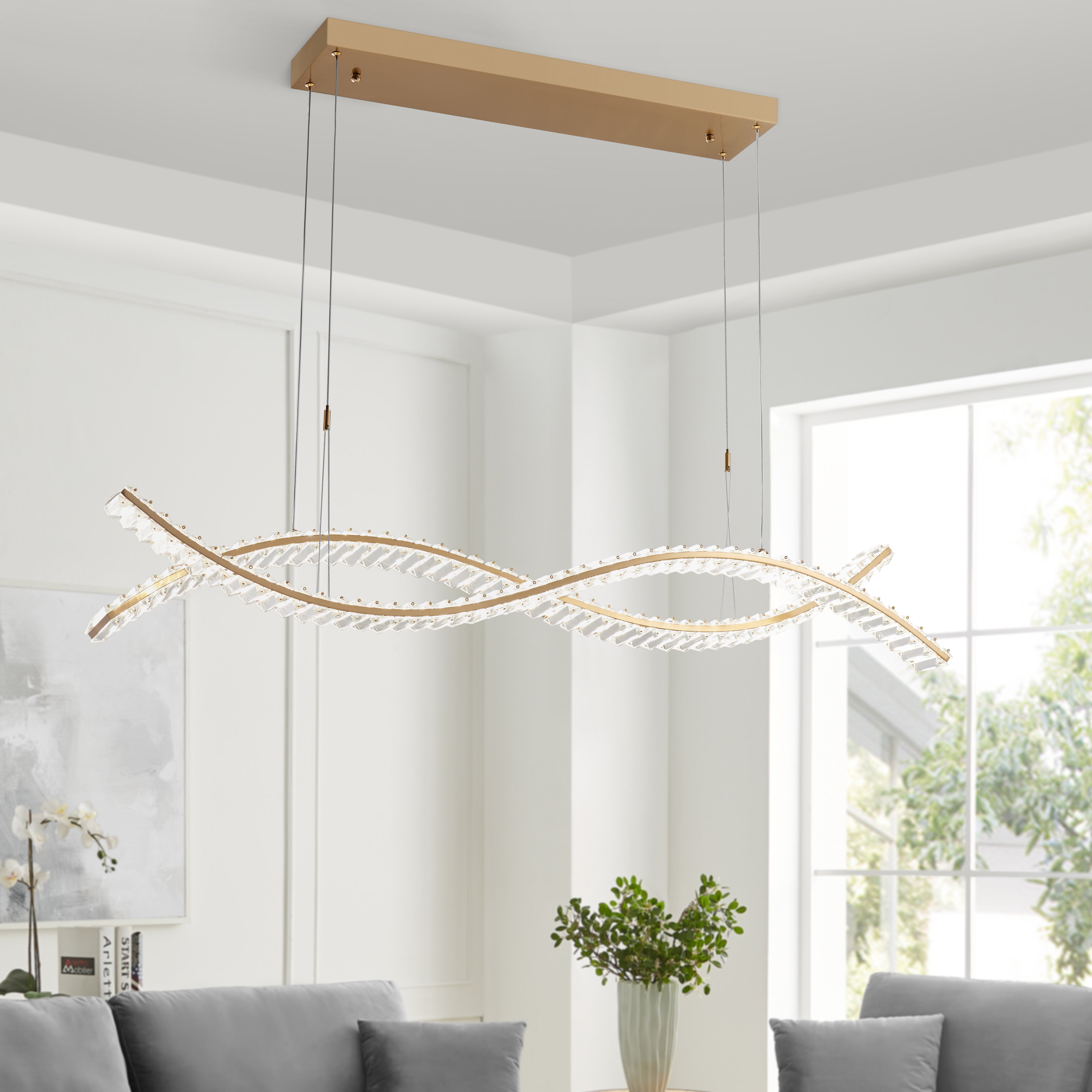 Charlotte Brushed LED Gold Chandelier