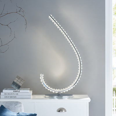 Grace Crystal Table Lamp | Touch & Dimmable | 16W Chrome