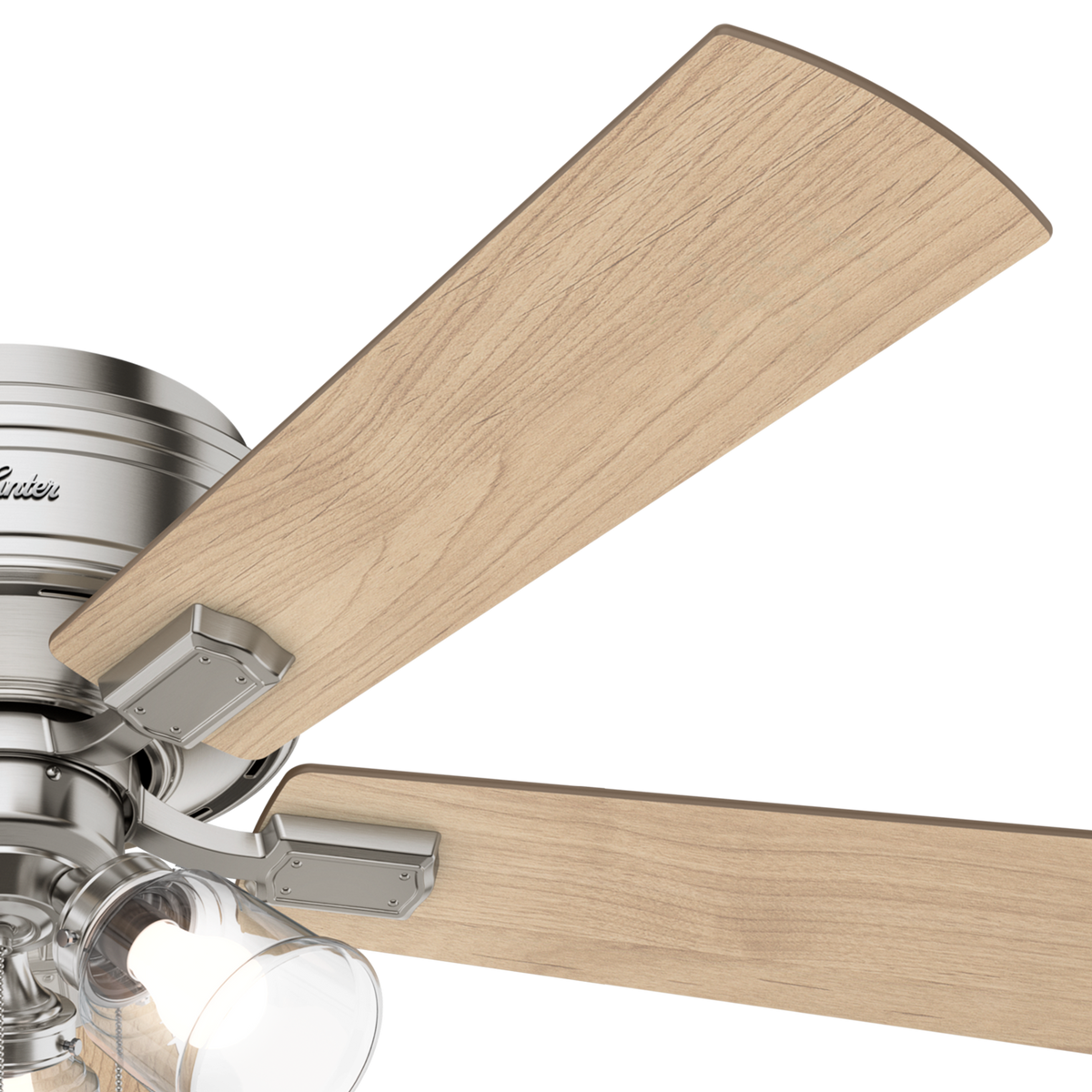 52 inch Crestfield Brushed Nickel Low Profile Ceiling Fan with LED Light Kit and Pull Chain