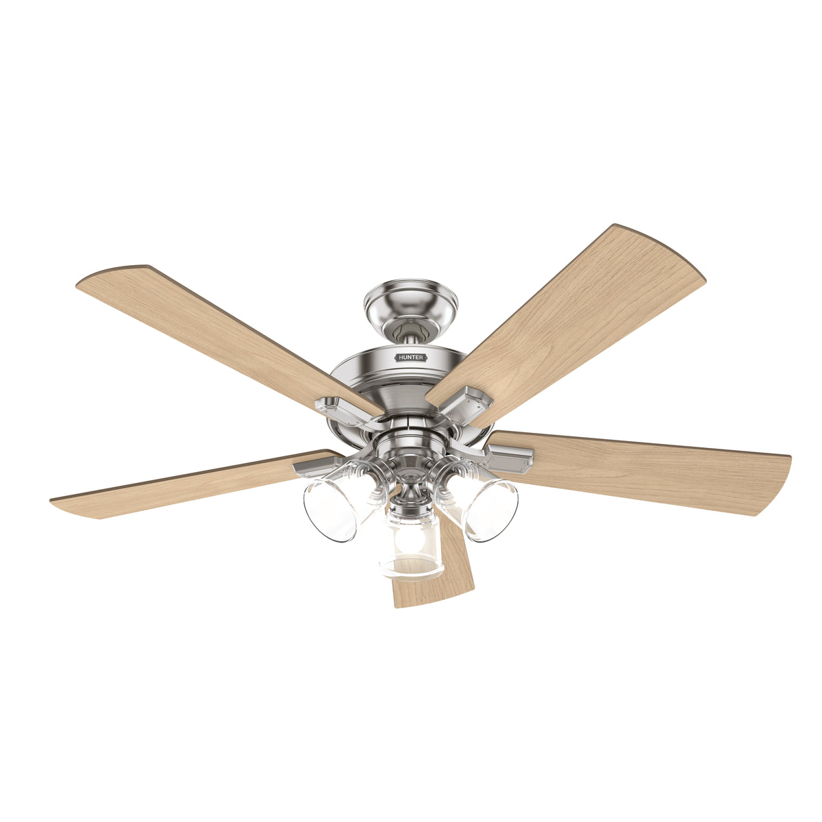 52 inch Crestfield Brushed Nickel Ceiling Fan with LED Light Kit and Handheld Remote