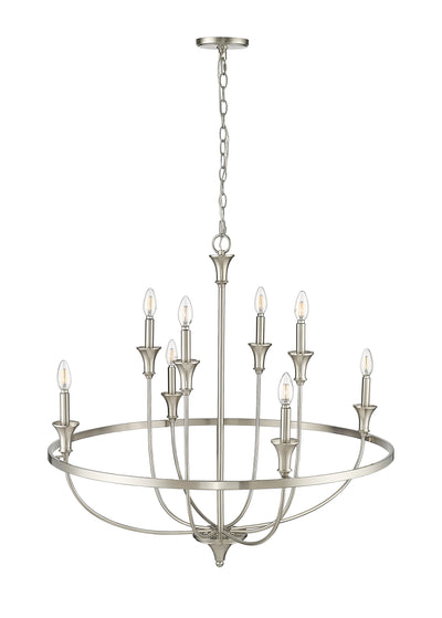 34'' Emery Brushed Nickel 8 Light Chandelier