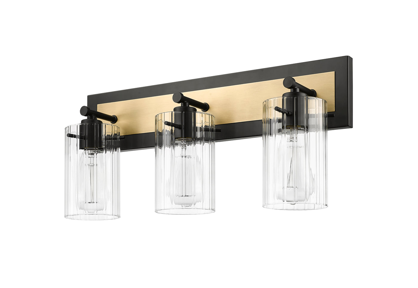 21'' Gasol Matte Black/Vintage Brass 3 Light Bath Vanity