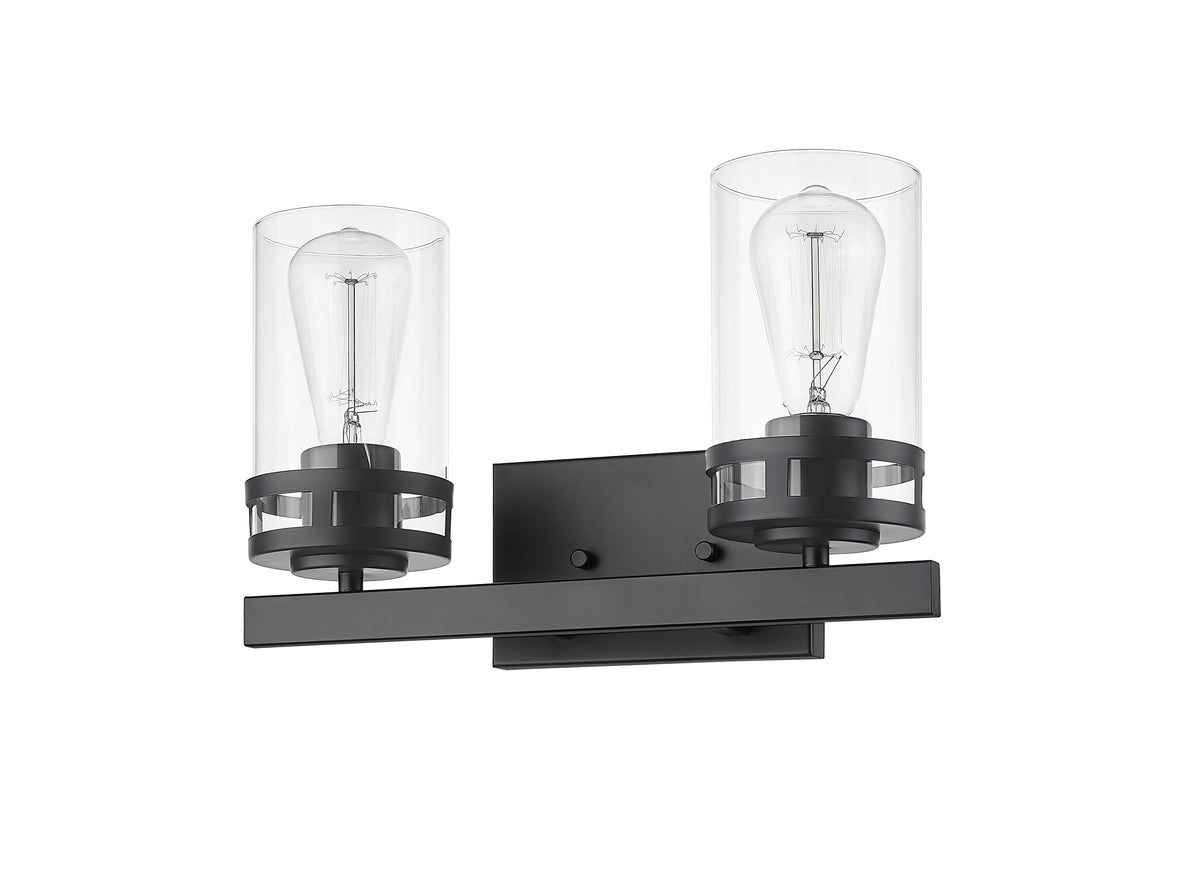 14.5'' Lunden Matte Black 2 Light Bath Vanity