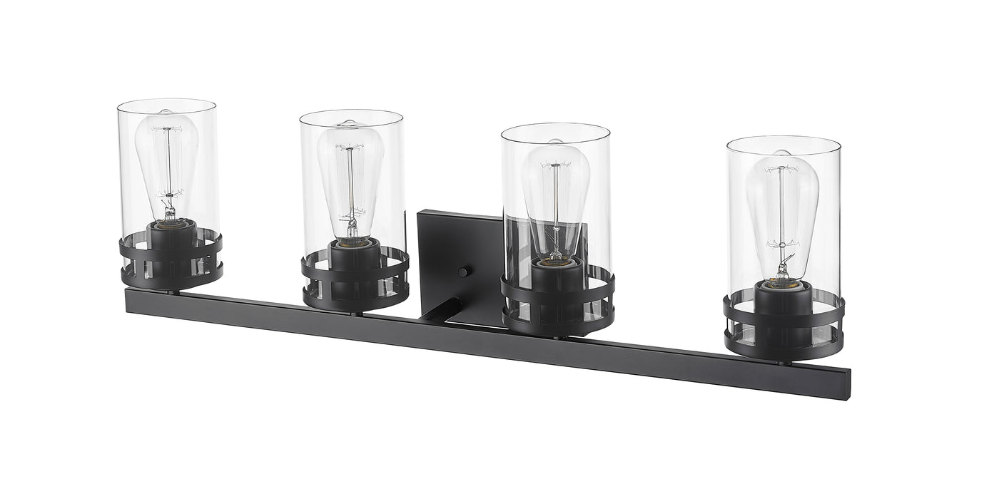 30.25'' Lunden Matte Black 4 Light Bath Vanity