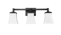 24'' Sonorra Matte Black 3 Light Bath Vanity