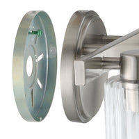Bedminster 14-inch 2-light Brushed Nickel Vanity Light with Clear Ribbed Glass Shades