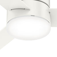 52 inch Minimus Fresh White Low Profile Ceiling Fan with LED Light Kit and Handheld Remote