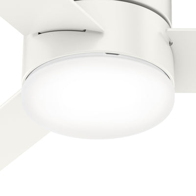 52 inch Minimus Fresh White Low Profile Ceiling Fan with LED Light Kit and Handheld Remote
