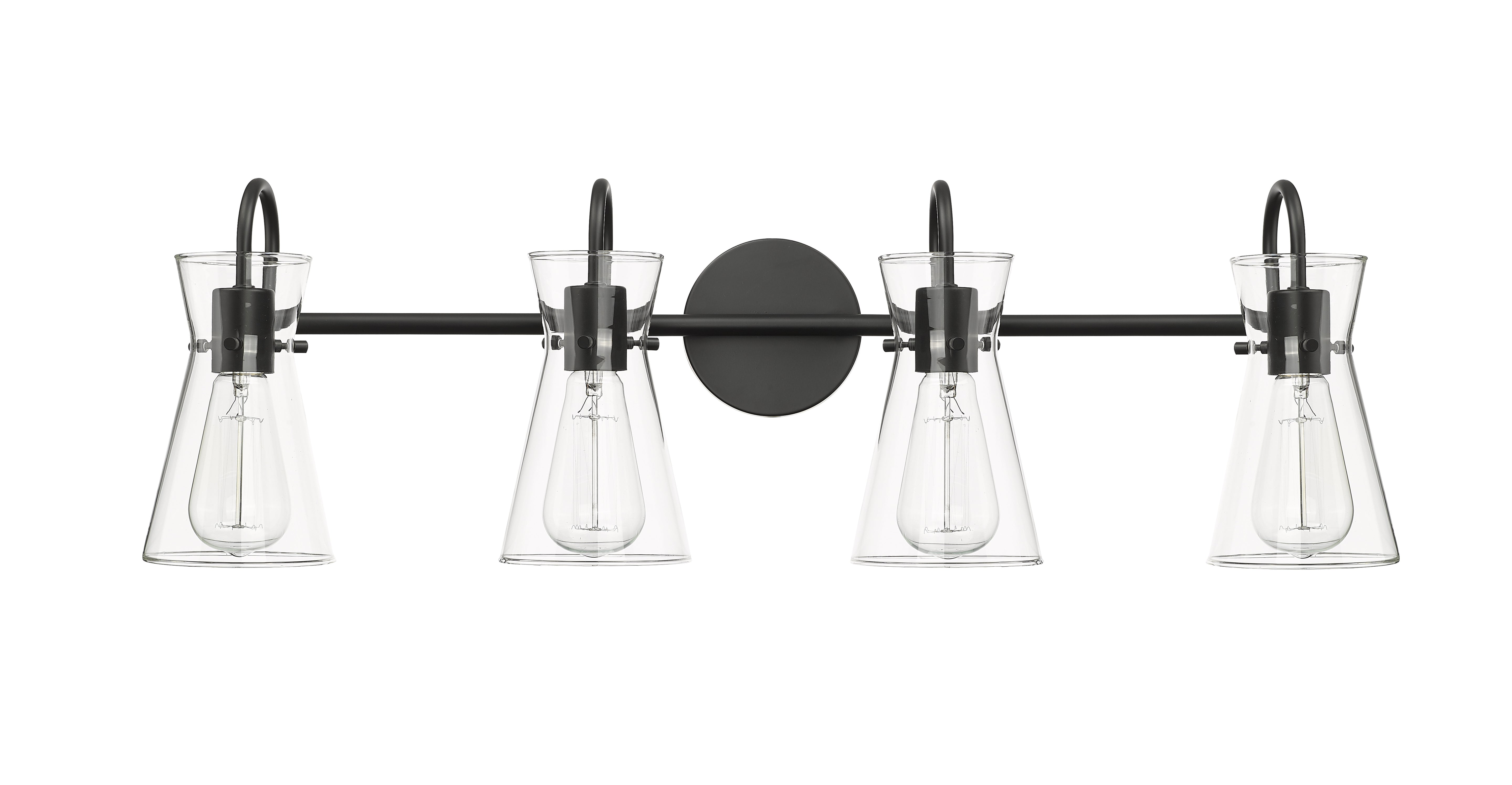 30.7'' Camellia Matte Black 4 Light Bath Vanity