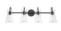 30.7'' Camellia Matte Black 4 Light Bath Vanity