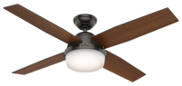 52 inch Dempsey Noble Bronze Ceiling Fan with LED Light Kit and Handheld Remote