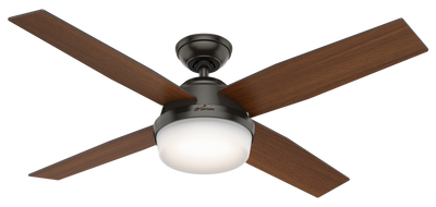 52 inch Dempsey Noble Bronze Ceiling Fan with LED Light Kit and Handheld Remote