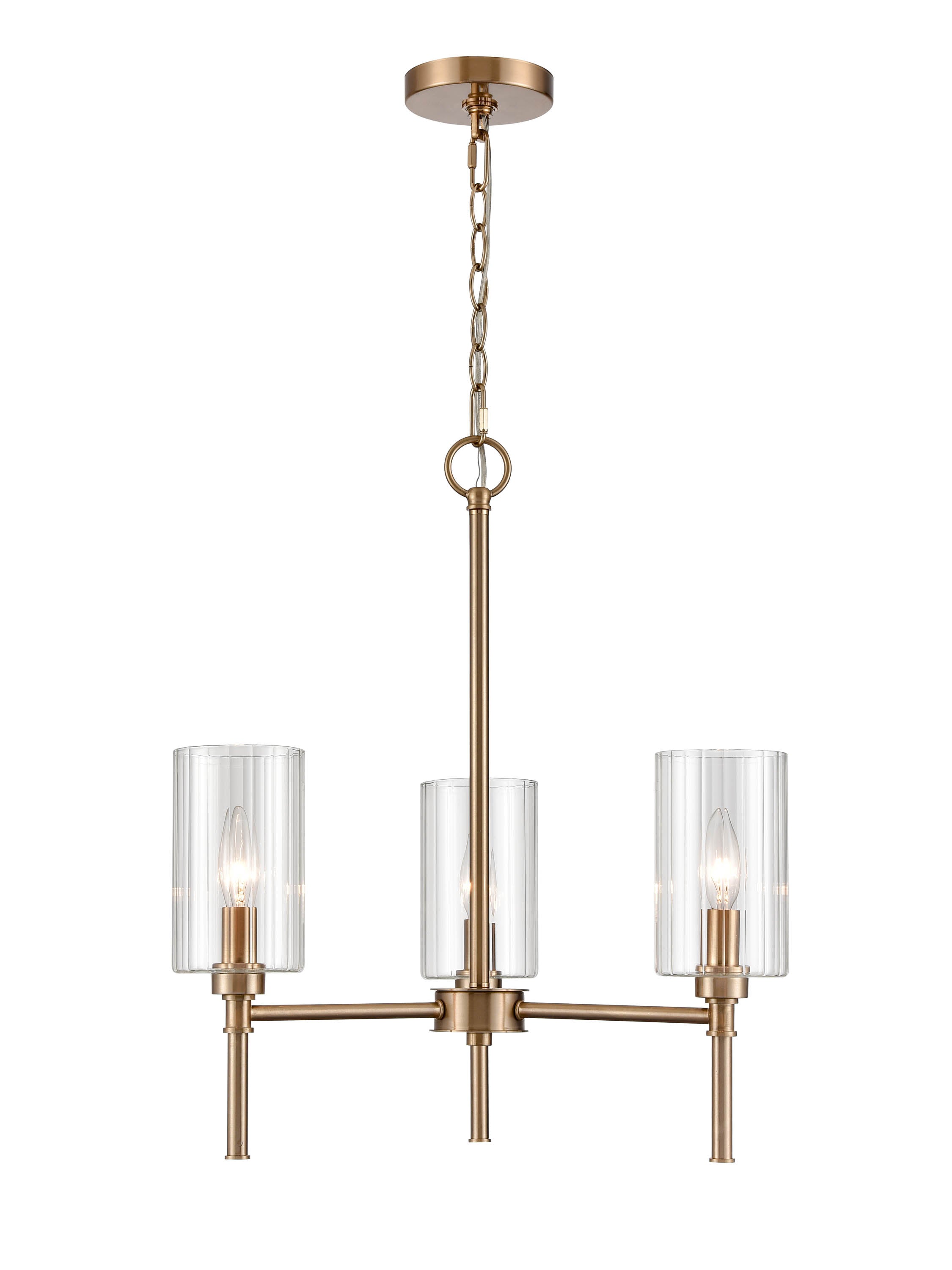 22.25'' Chastine Modern Gold 3 Light Chandelier