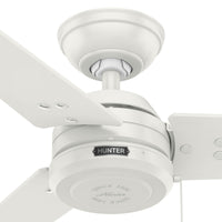 52 inch Cassius Fresh White Damp Rated Ceiling Fan and Pull Chain