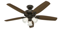 52 inch Builder New Bronze Ceiling Fan with LED Light Kit and Pull Chain