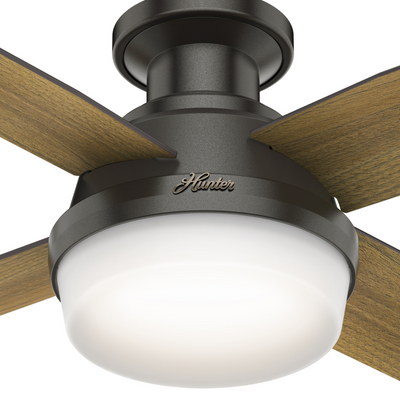 44 inch Dempsey Noble Bronze Low Profile Ceiling Fan with LED Light Kit and Handheld Remote