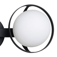 Parker 16-inch 2-light Matte Black Vanity Light with Etched Opal Glass Shades