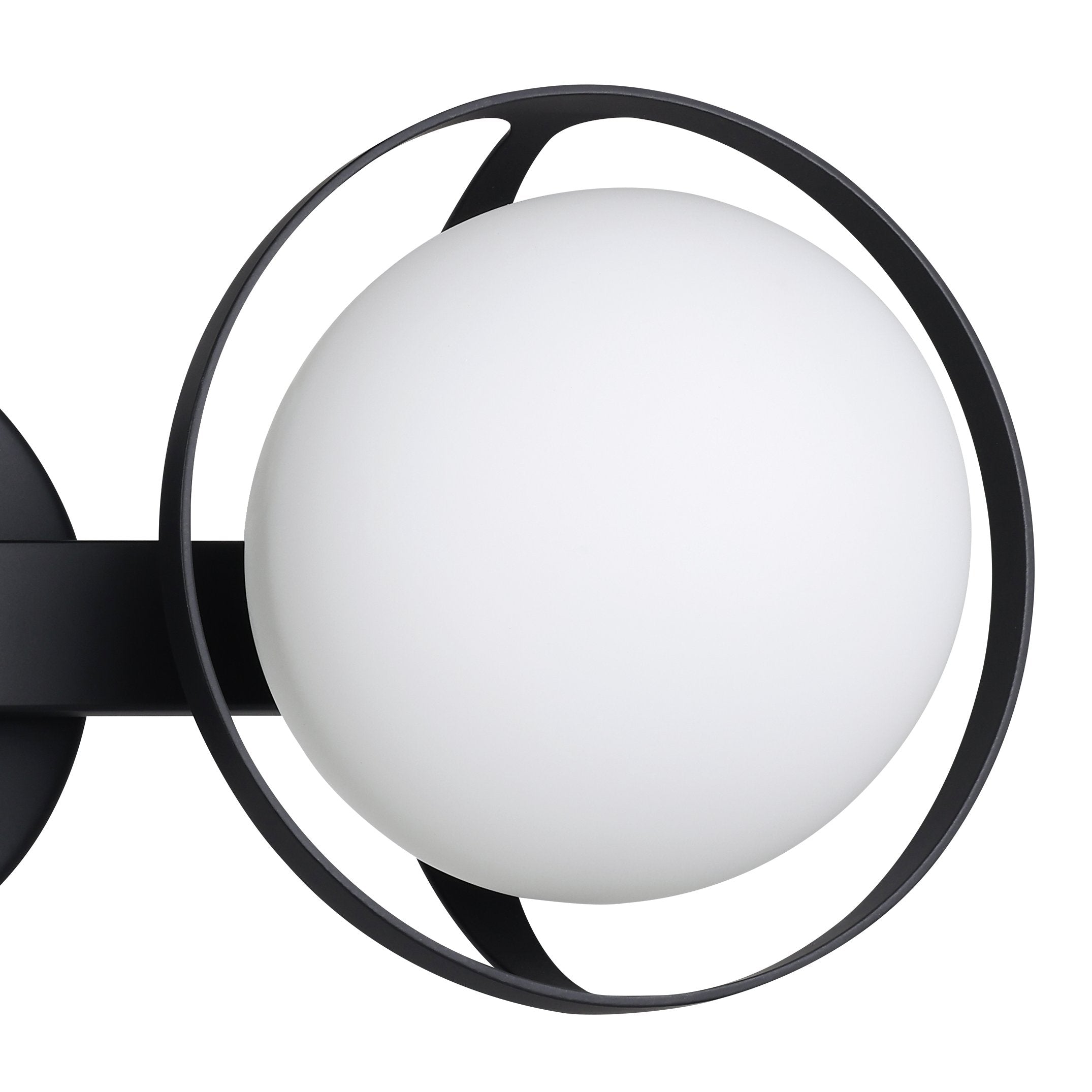 Parker 16-inch 2-light Matte Black Vanity Light with Etched Opal Glass Shades