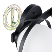 Parker 16-inch 2-light Matte Black Vanity Light with Etched Opal Glass Shades