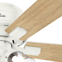 52 inch Crestfield Fresh White Low Profile Ceiling Fan with LED Light Kit and Pull Chain
