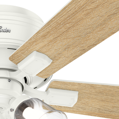 52 inch Crestfield Fresh White Low Profile Ceiling Fan with LED Light Kit and Pull Chain
