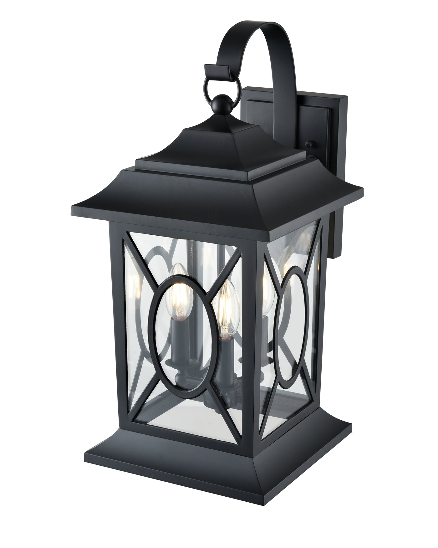 10'' Allbert Powder Coated Black 3 Light Wall Sconce