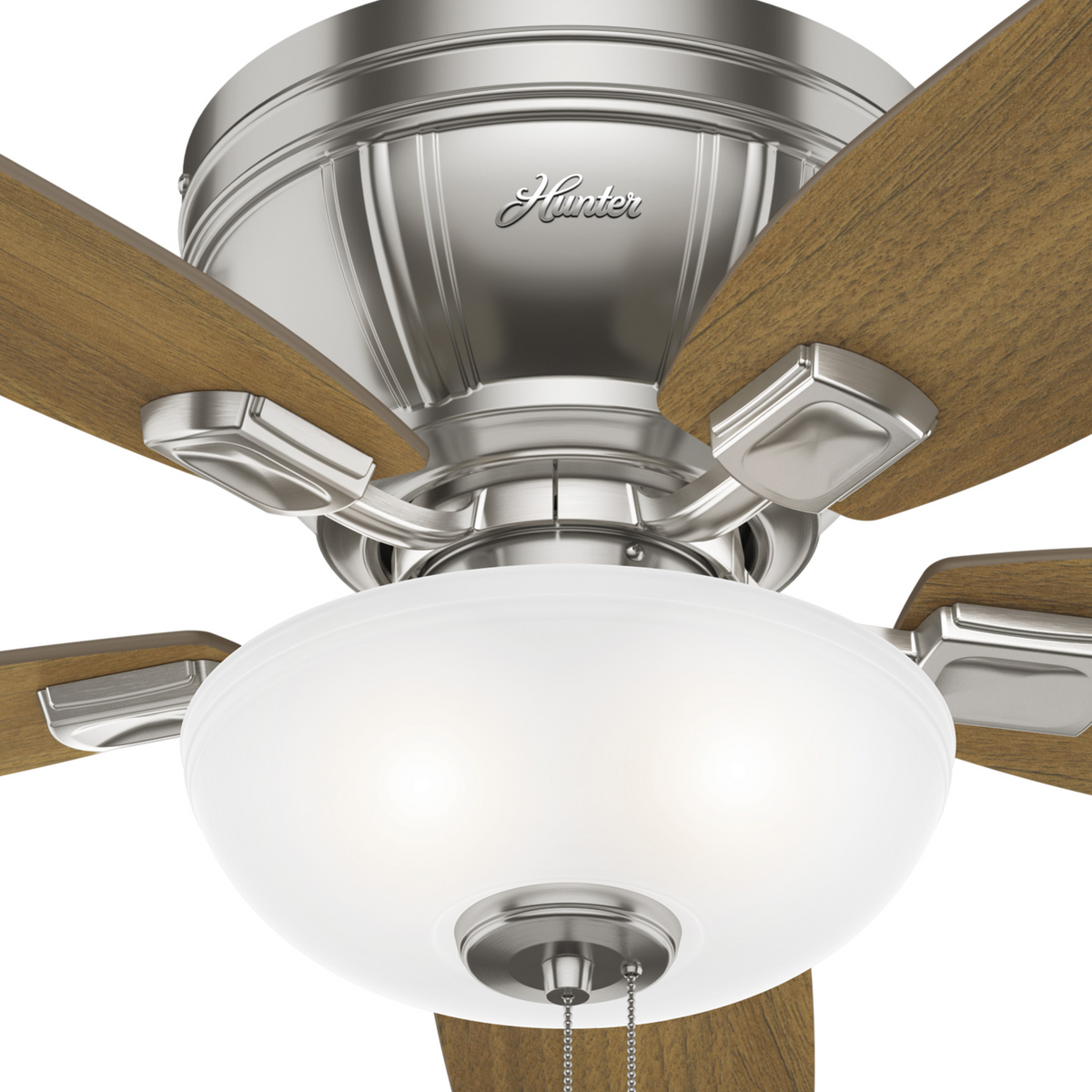 52 inch Kenbridge Brushed Nickel Low Profile Ceiling Fan with LED Light Kit and Pull Chain