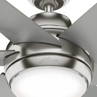 52 inch Sotto Brushed Nickel Ceiling Fan with LED Light Kit and Handheld Remote