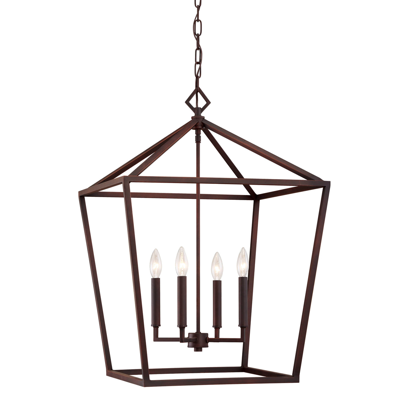 30'' Corona Rubbed Bronze 4 Light Pendant