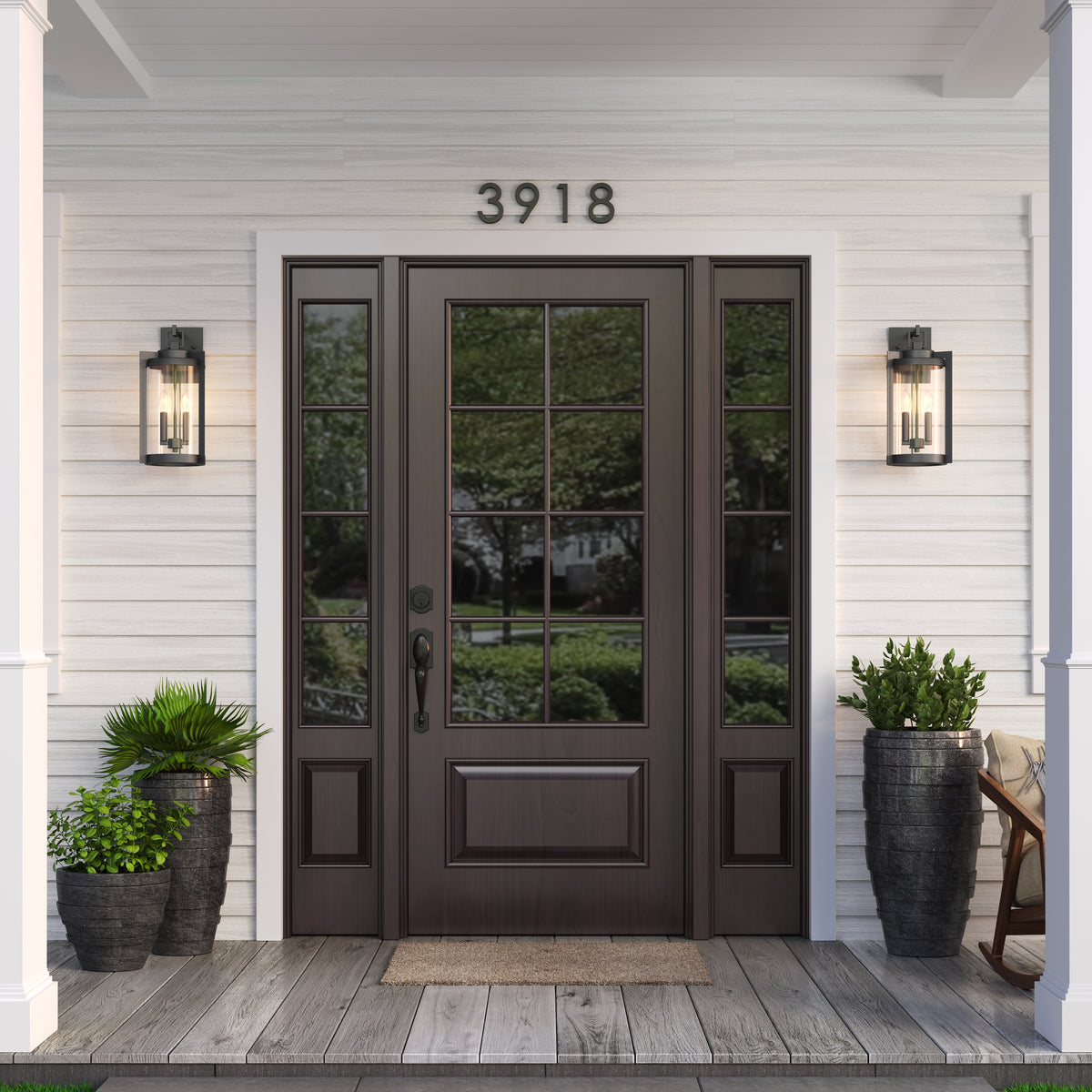 9.75'' Ellway Textured Black 2 Light Wall Sconce