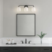 22.75'' Norah Matte Black 3 Light Bath Vanity