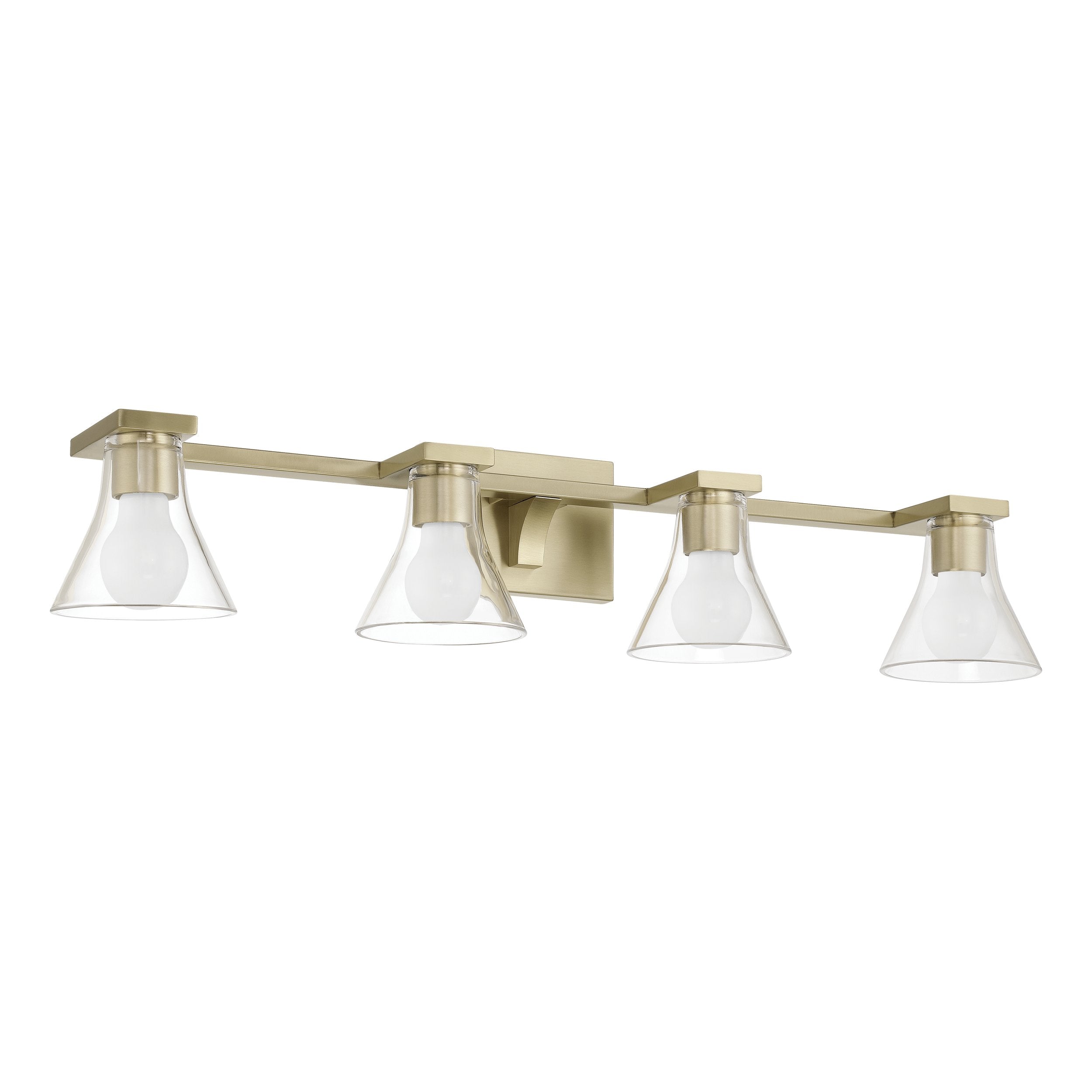 Gilford 33-inch 4-light Champagne Gold Vanity Light with Clear Glass Shades