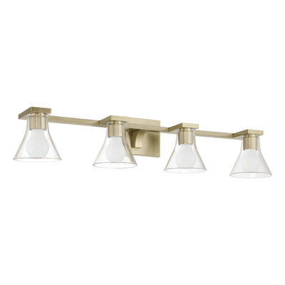 Gilford 33-inch 4-light Champagne Gold Vanity Light with Clear Glass Shades