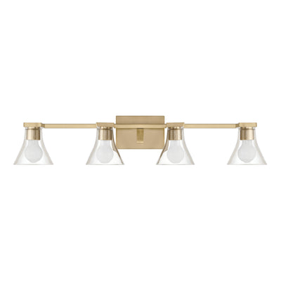 Gilford 33-inch 4-light Champagne Gold Vanity Light with Clear Glass Shades