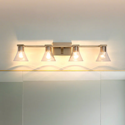 Gilford 33-inch 4-light Champagne Gold Vanity Light with Clear Glass Shades