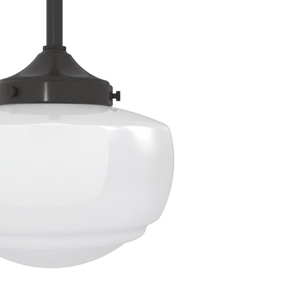 Saddle Creek 7.5-inch 1-light Noble Bronze Schoolhouse Pendant with Cased White Glass