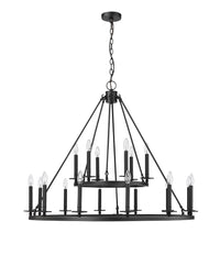 42-inch Florence Matte Black 18-Light Chandelier