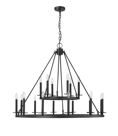 42-inch Florence Matte Black 18-Light Chandelier