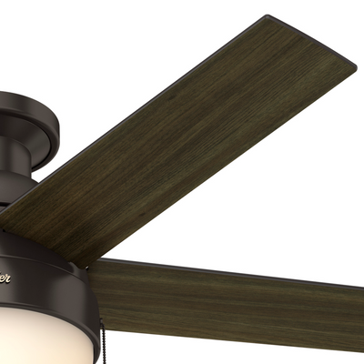 46 inch Anslee Premier Bronze Low Profile Ceiling Fan with LED Light Kit and Pull Chain