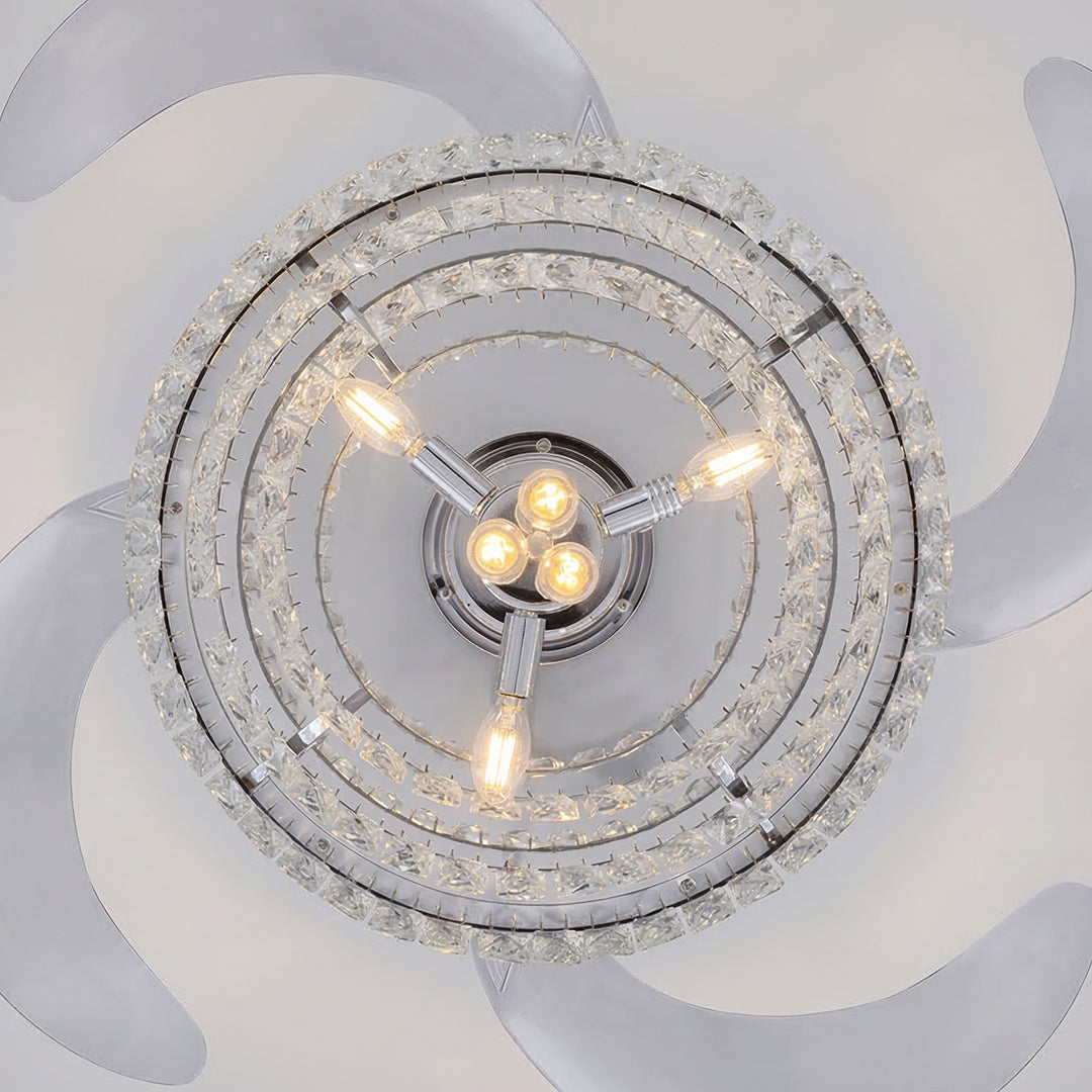 48 Inch Chrome Retractable Blade Ceiling Fan