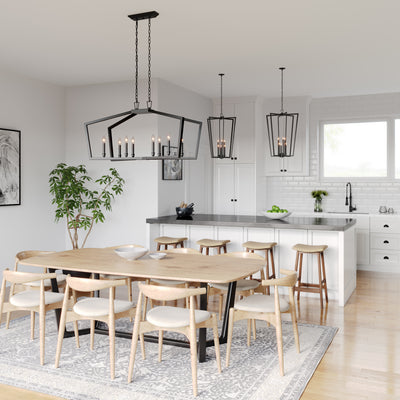 36'' Lizabeth Matte Black 6 Light Pendant