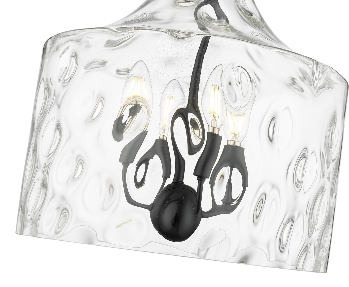16.5'' Santorini Matte Black 4 Light Pendant