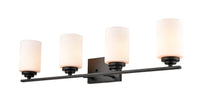 31.13'' Durham Matte Black 4 Light Bath Vanity