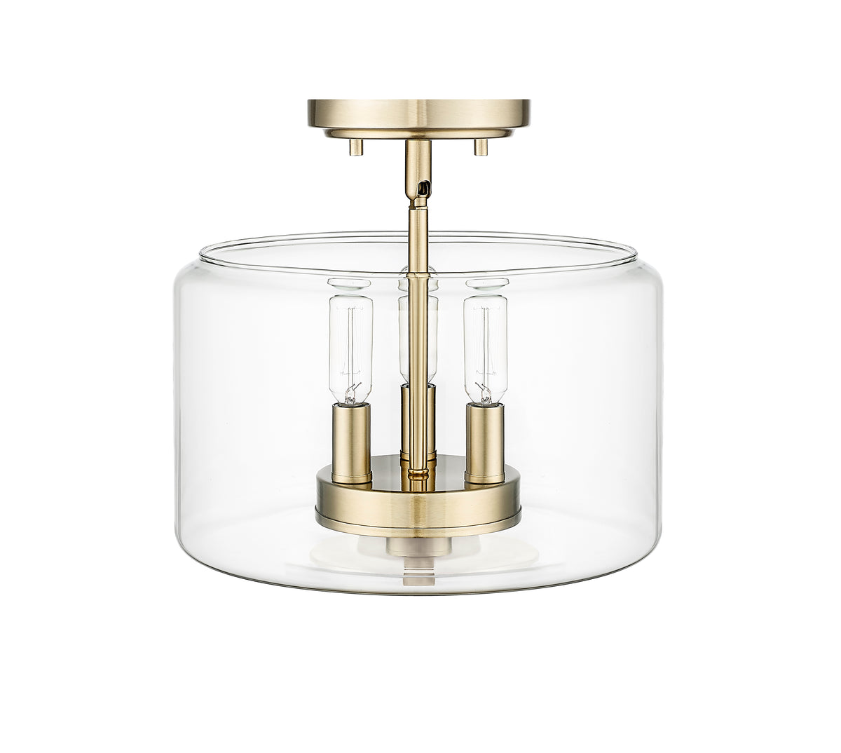 10.6'' Asheville Modern GoldClear 3 Light Semi-Flush Mount