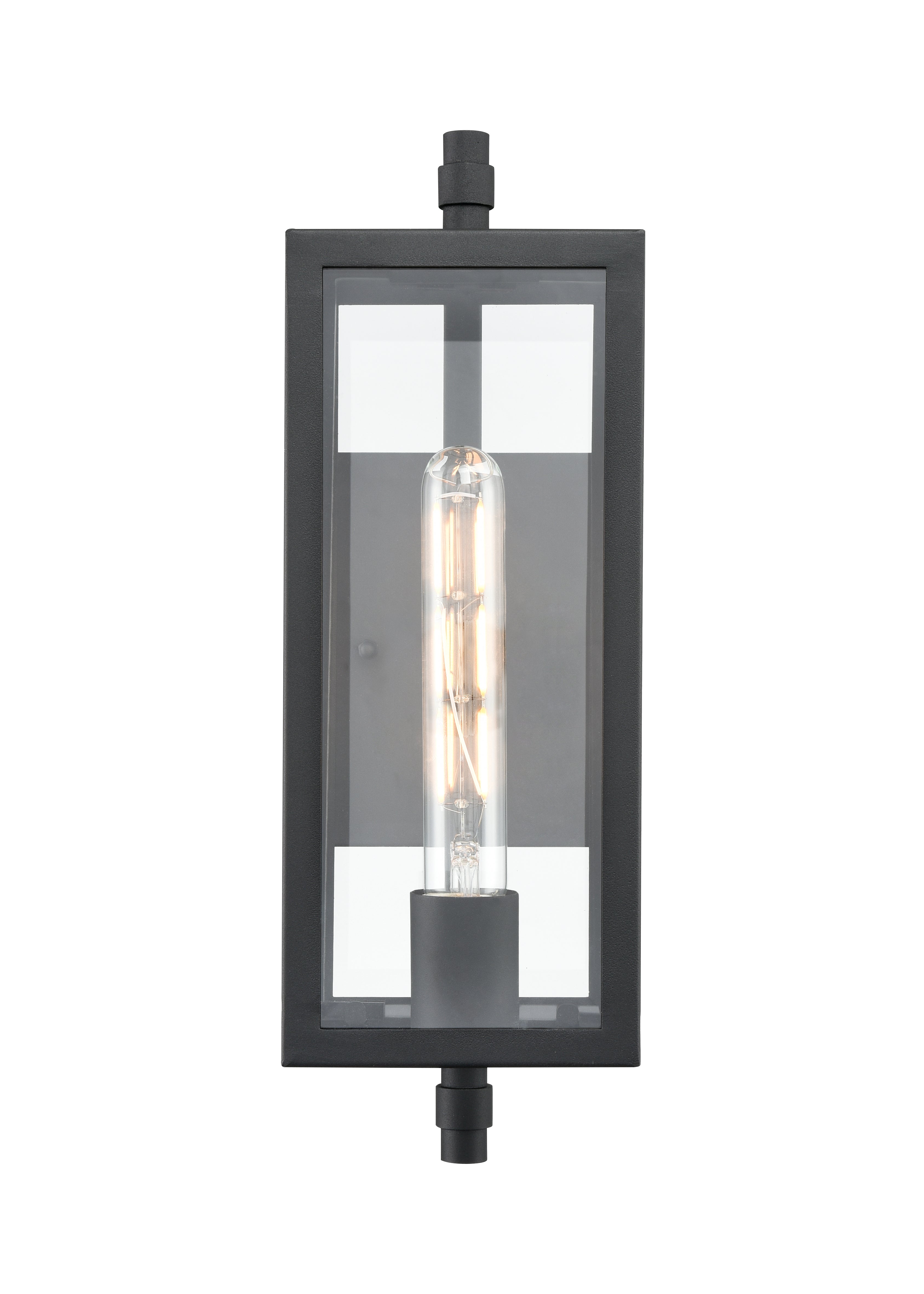 14-inch Messi Textured Black 1-Light Outdoor Wall Sconce