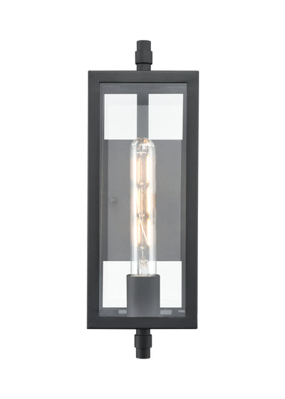 14-inch Messi Textured Black 1-Light Outdoor Wall Sconce