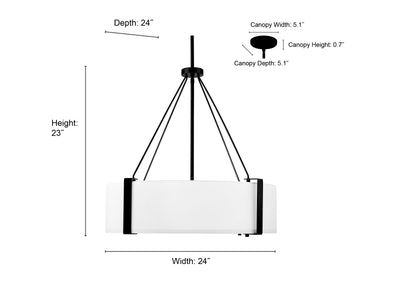 23'' Telfar Modern Gold/White 3 Light Pendant