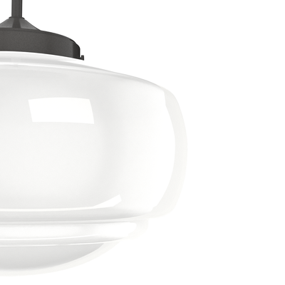 Saddle Creek 16-inch 1-light Noble Bronze Schoolhouse Pendant with Cased White Glass