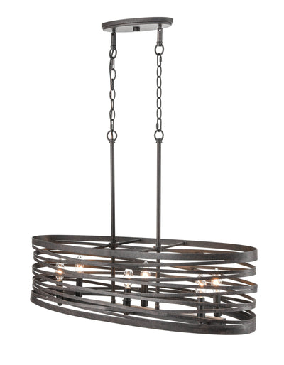 45-inch Weathered Iron 6-Light Linear Chandelier