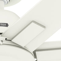 60 inch Downtown ENERGY STAR® Matte White Damp Rated Ceiling Fan and Wall Control